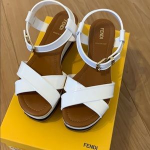 Fendi white sandals